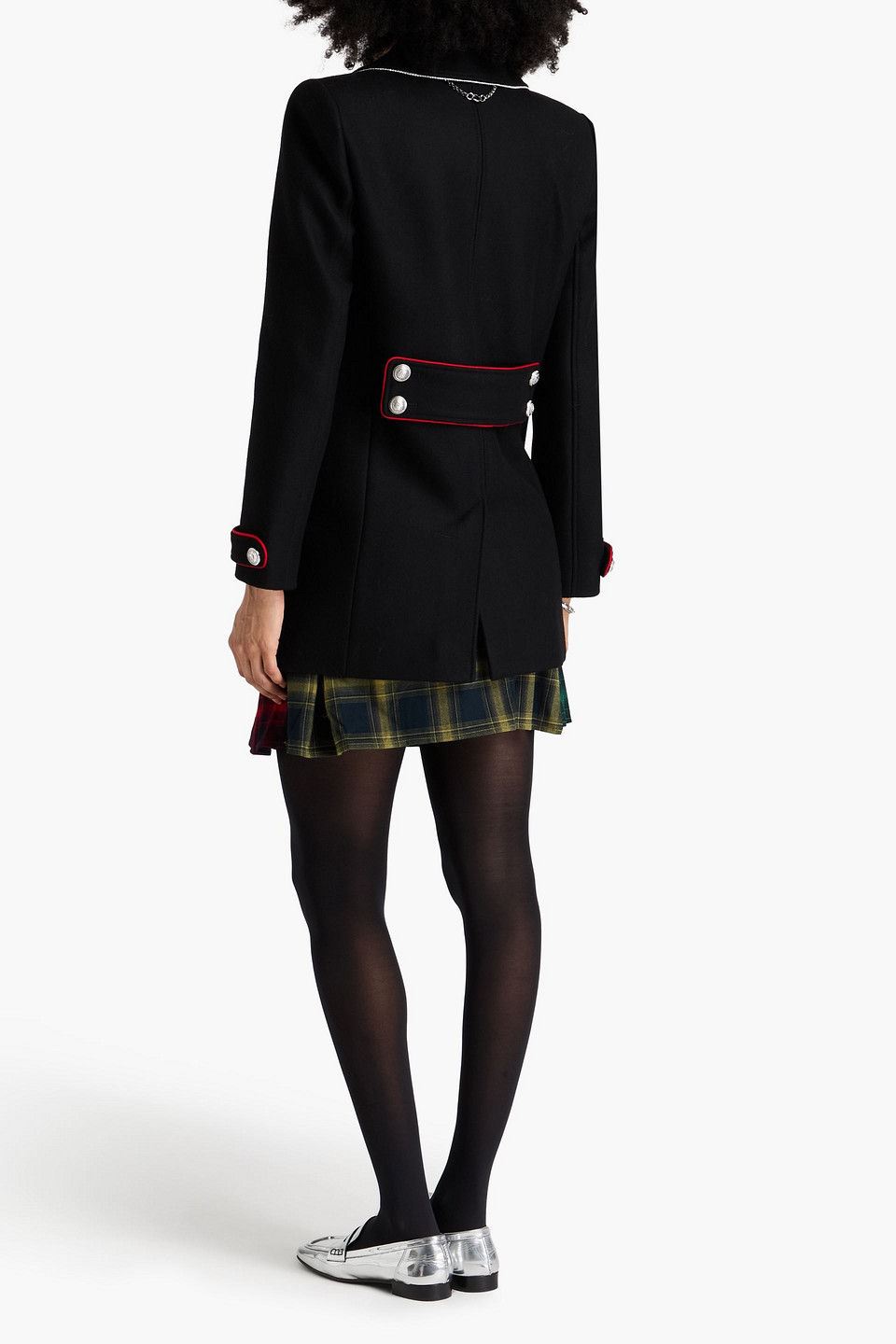 RABANNE DOUBLE-BREASTED WOOL-BLEND FELT COAT