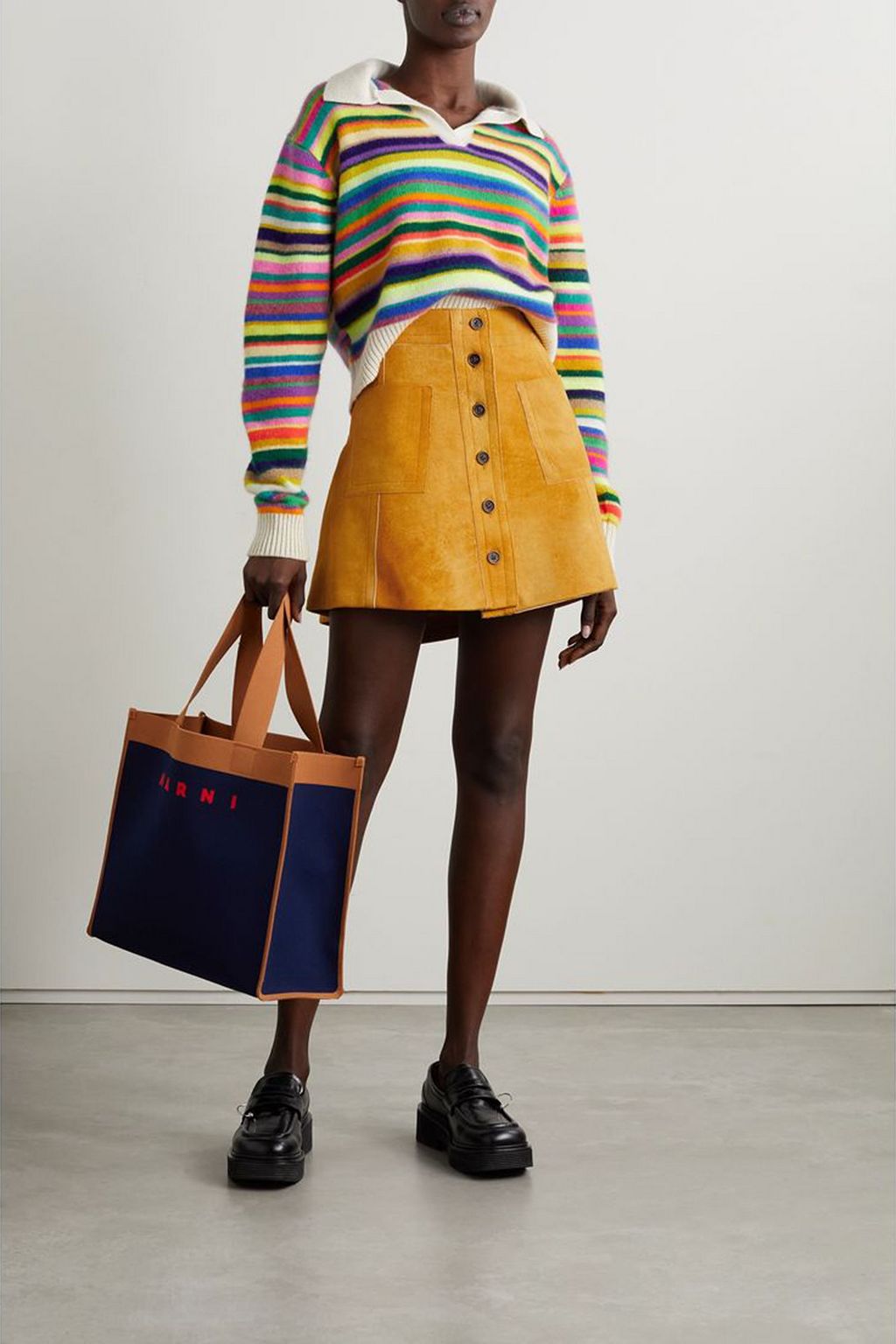MARNI Suede mini skirt