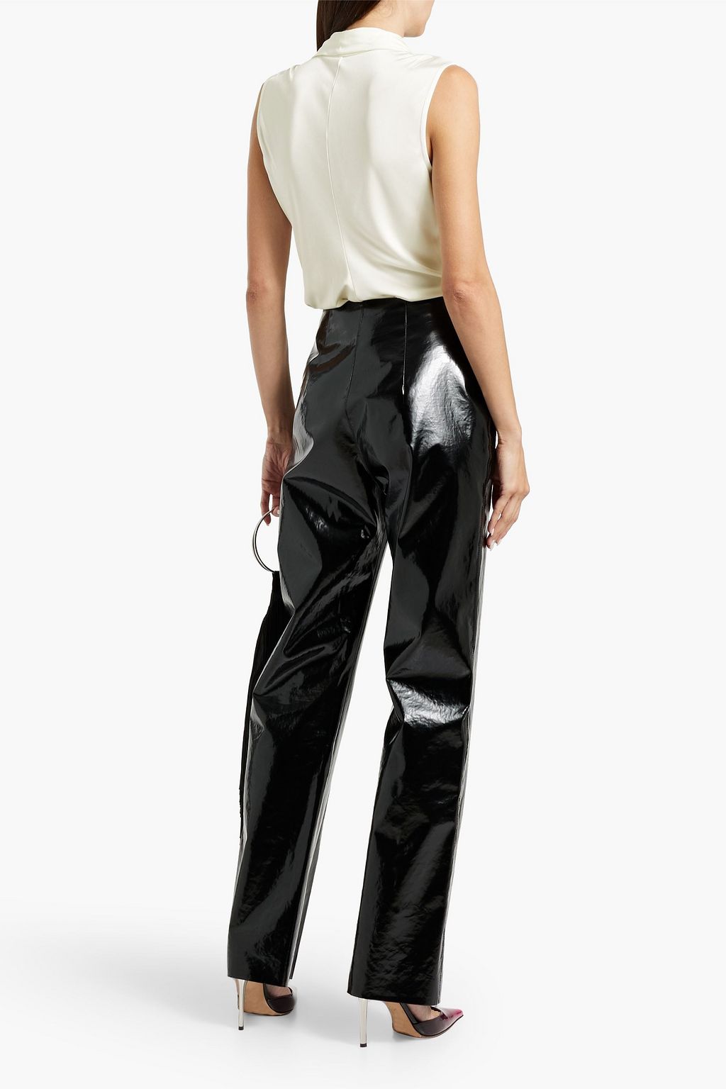 HELMUT LANG Draped satin-jersey top