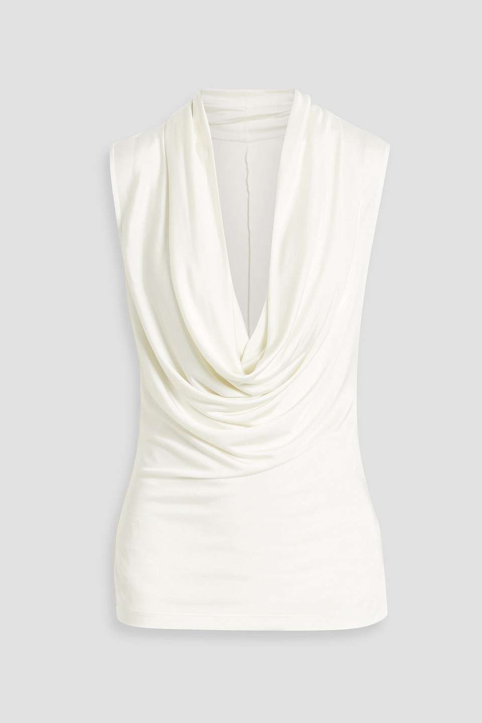 Helmut Lang Off-white Cowl Neck Tank Top In Cream