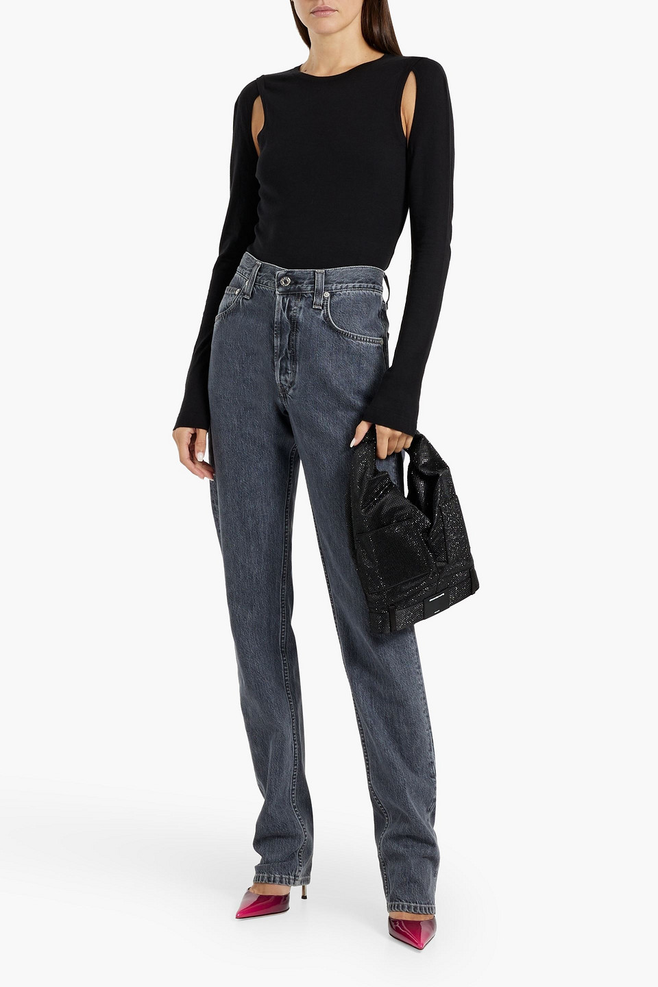 Helmut Lang Top Cut Out In Black