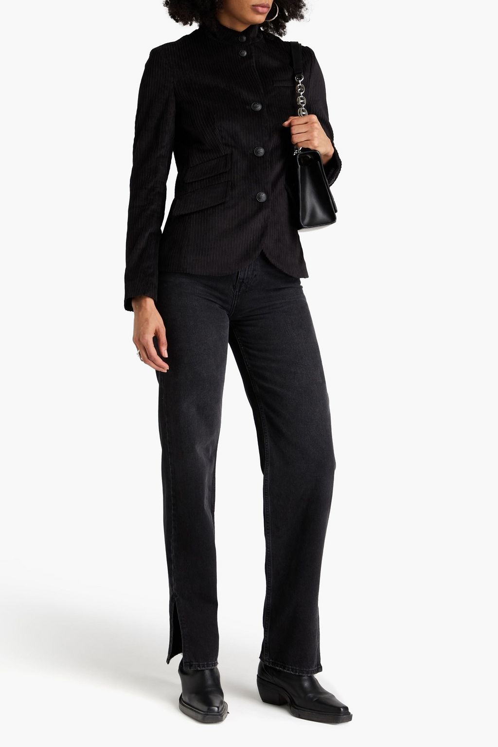 RAG & BONE بليزر Slade من المخمل المضلّع