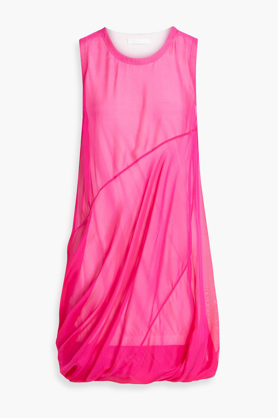 Gathered silk-chiffon mini dress