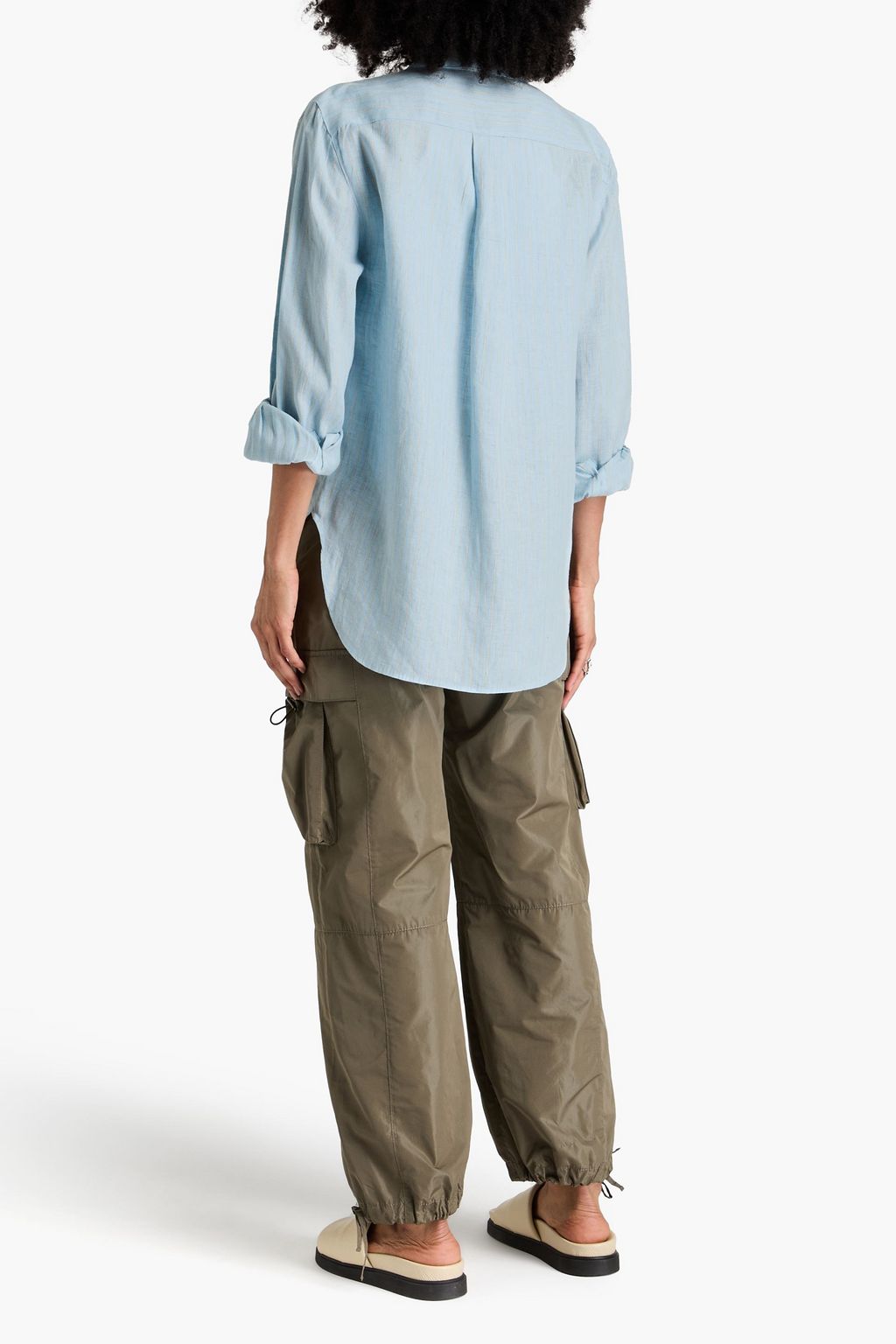 RAG & BONE قميص Maxine من الكتّان بتصميم مخطط