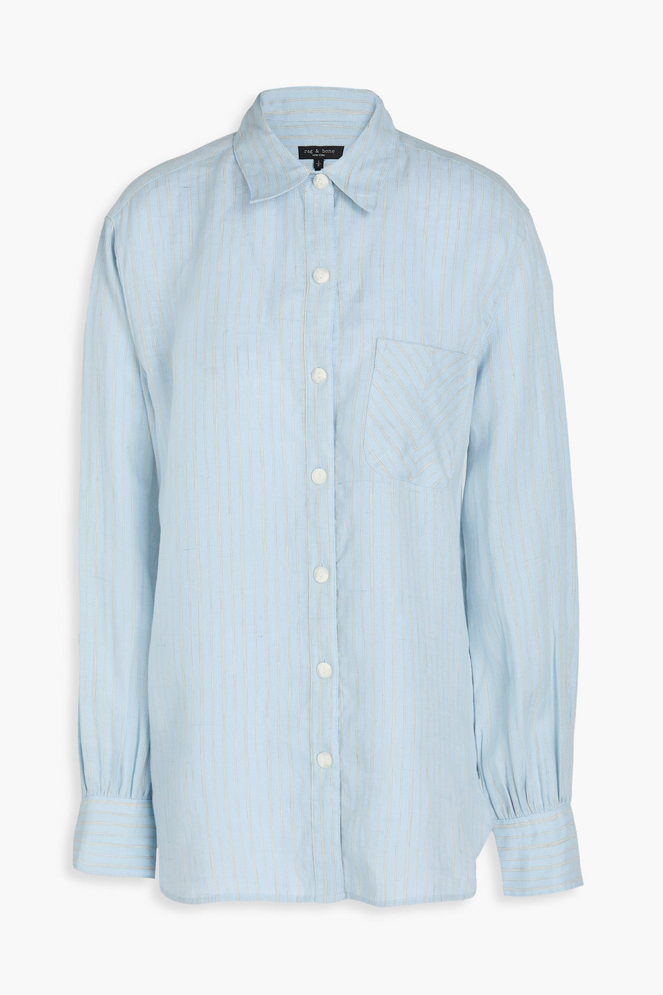 Rag & Bone Maxine Striped Linen Shirt In Light Blue