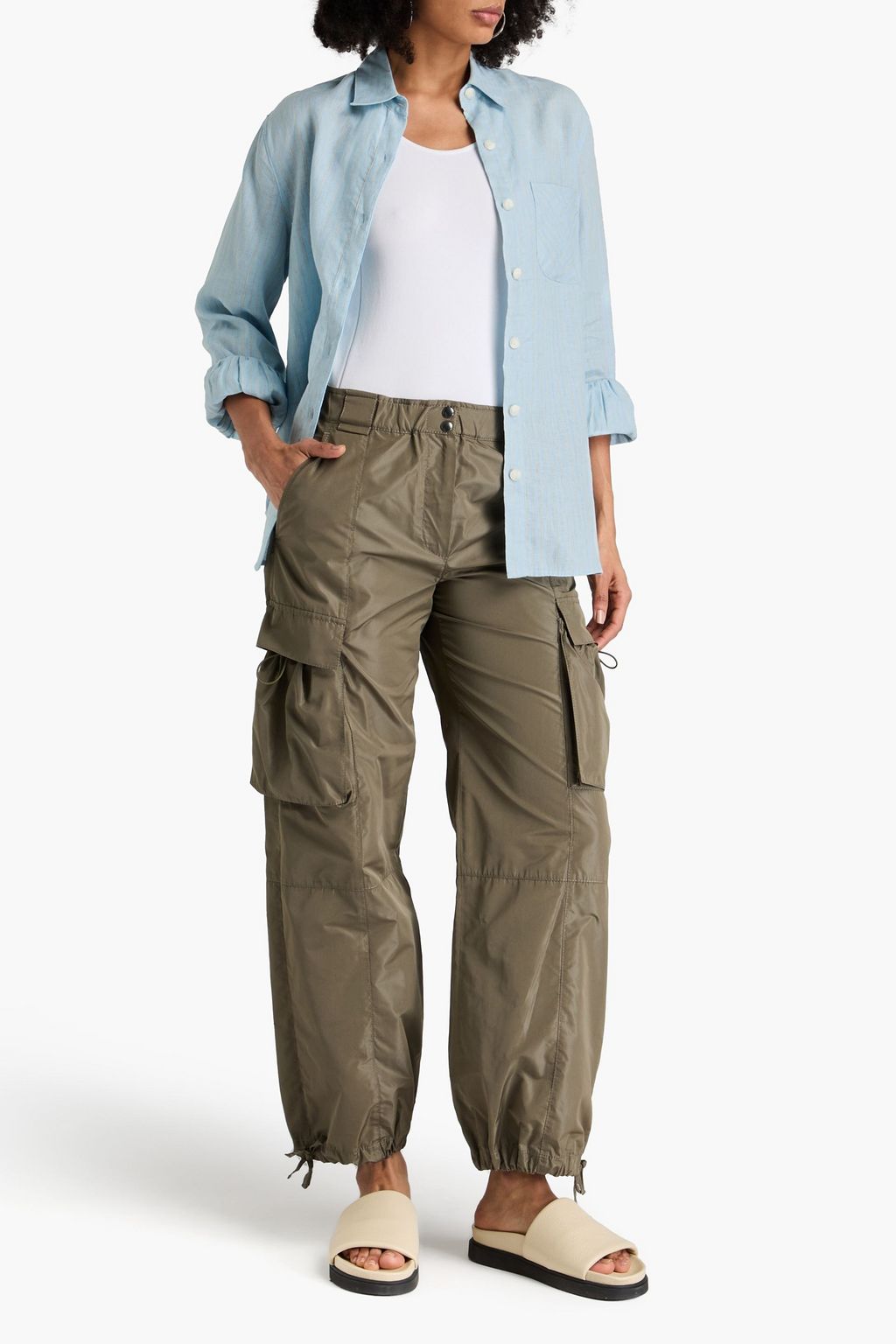 RAG & BONE قميص Maxine من الكتّان بتصميم مخطط
