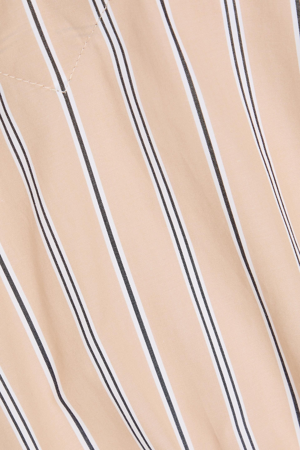 Rag & Bone Fiona Cropped Striped Cotton-poplin Blouse In Beige