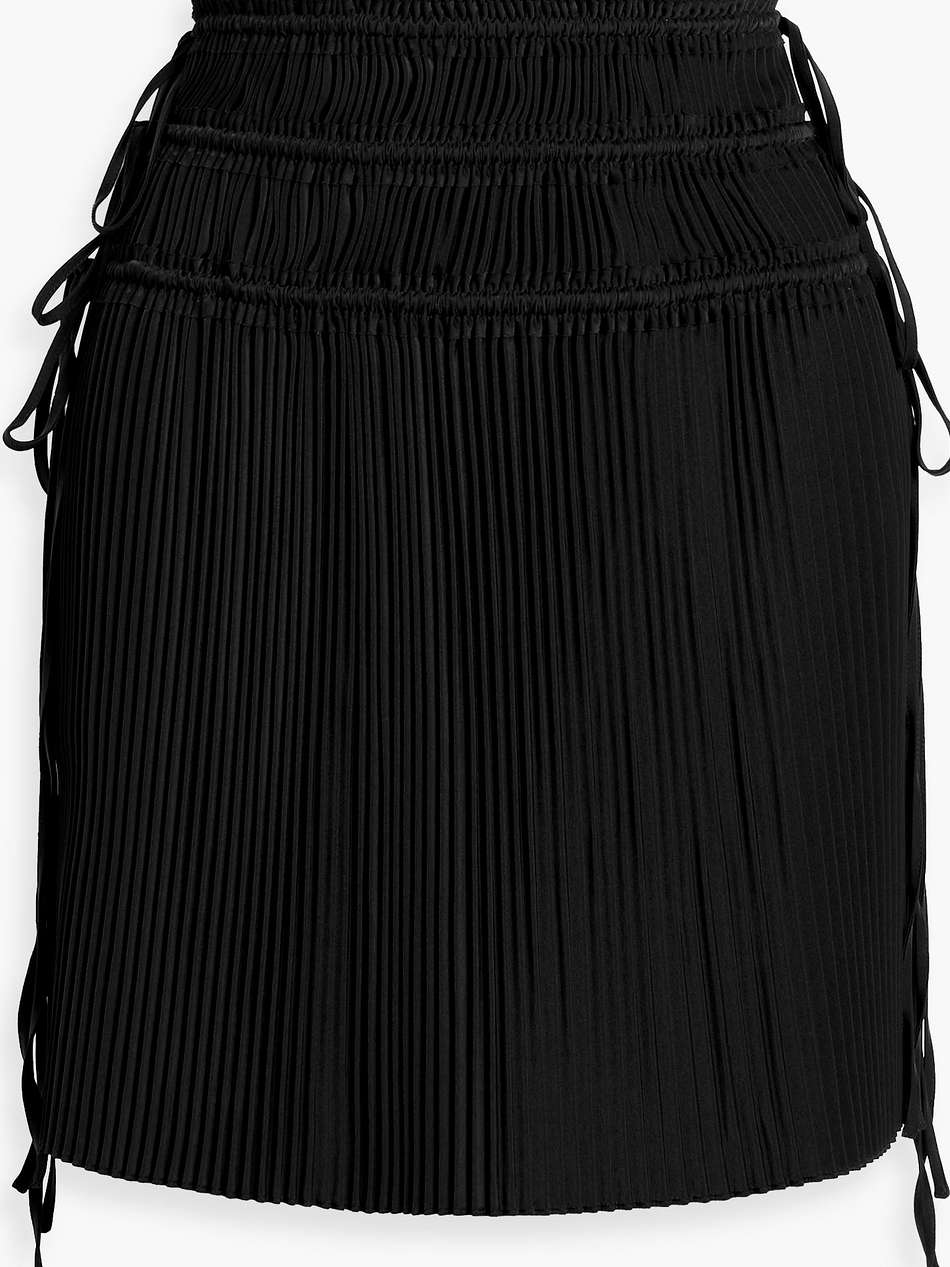 plissé satin-crepe mini skirt