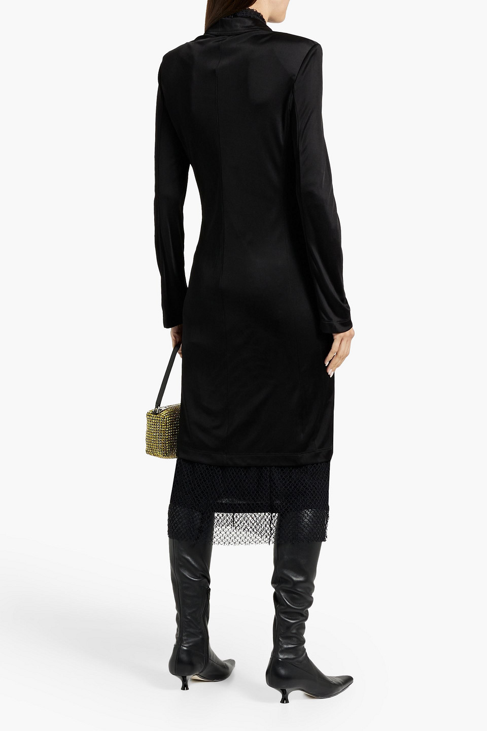Helmut Lang Fluid Jersey Classic Coat In Black