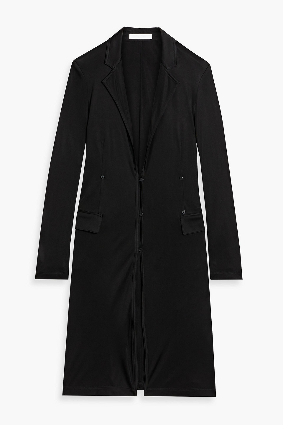 Helmut Lang Fluid Jersey Classic Coat In Black