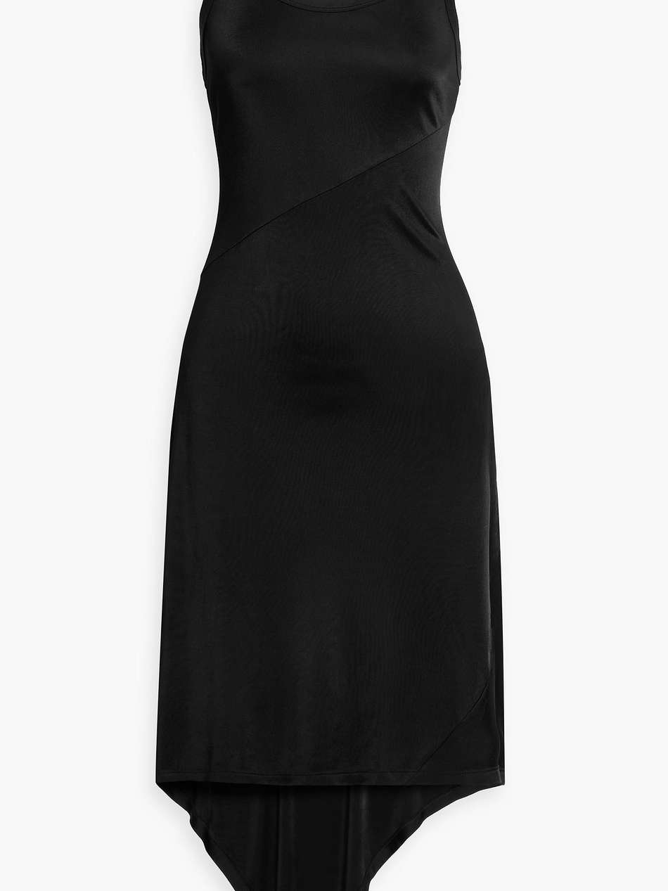 asymmetric stretch-satin dress