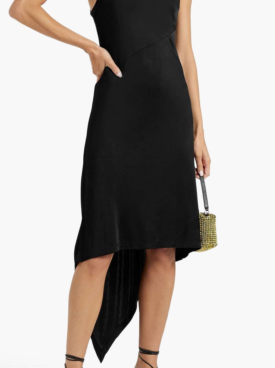 asymmetric stretch-satin dress
