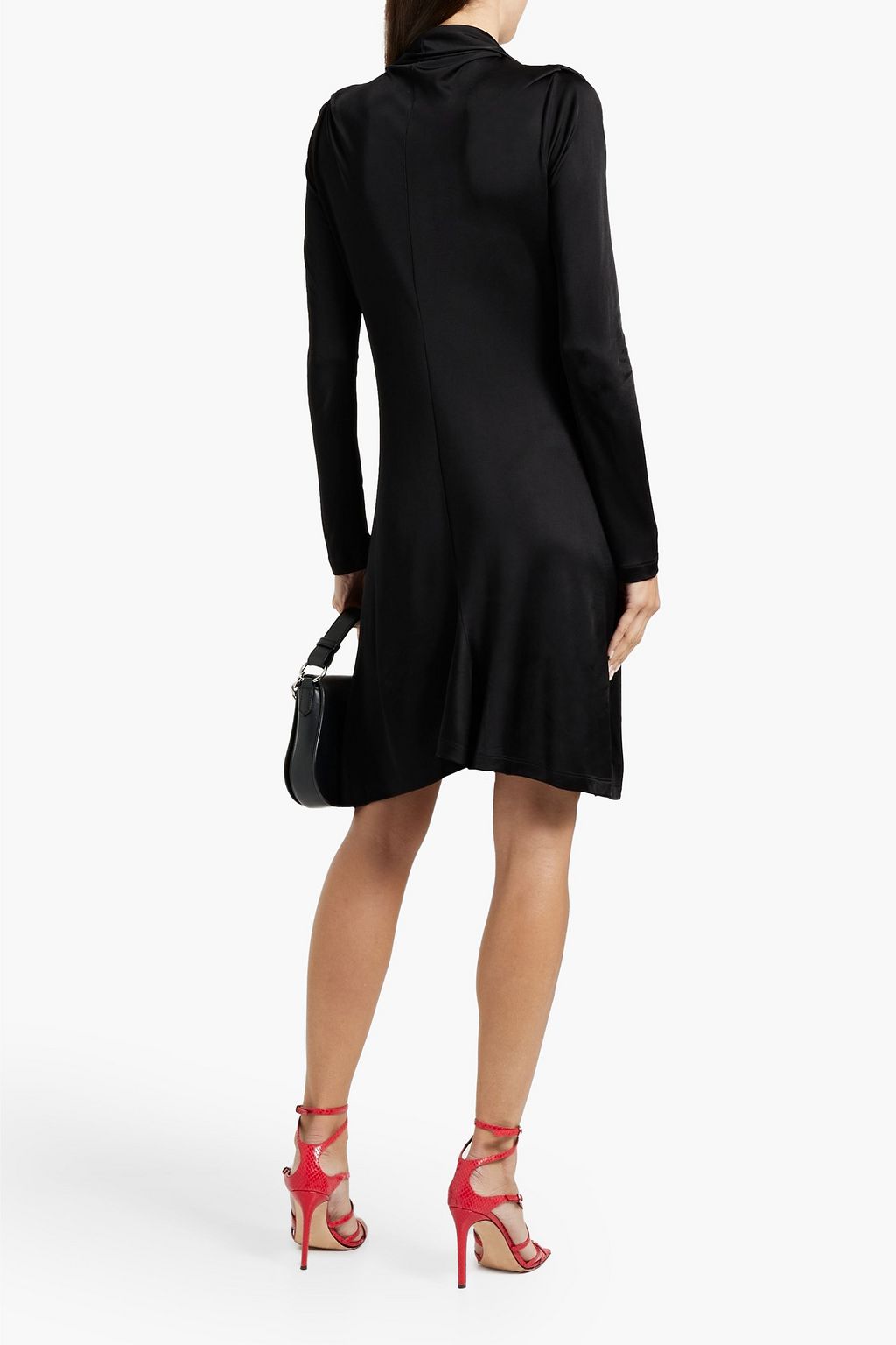 HELMUT LANG فستان من ساتان مطاط بتصميم منسدل