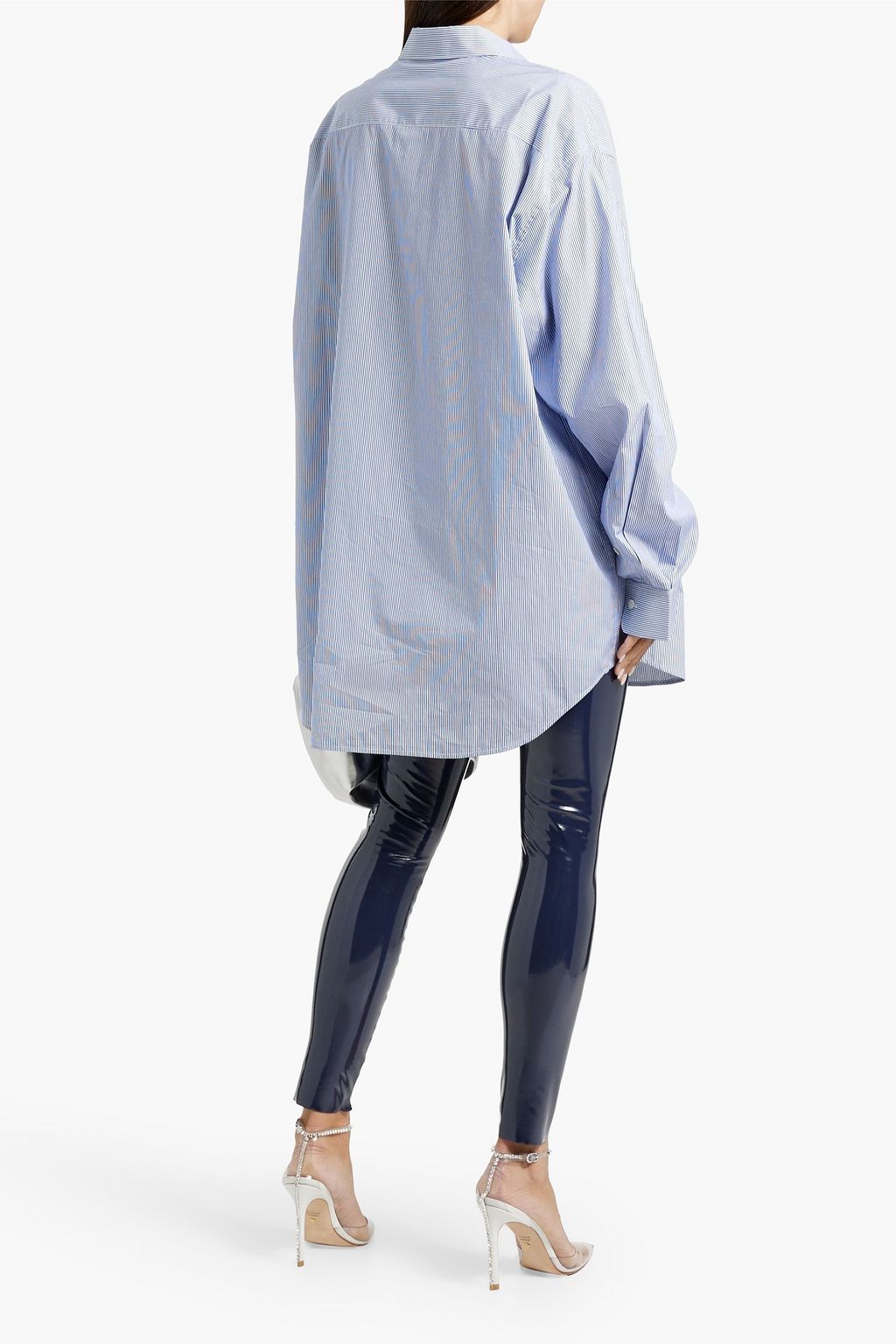 HELMUT LANG Oversized striped cotton-poplin shirt