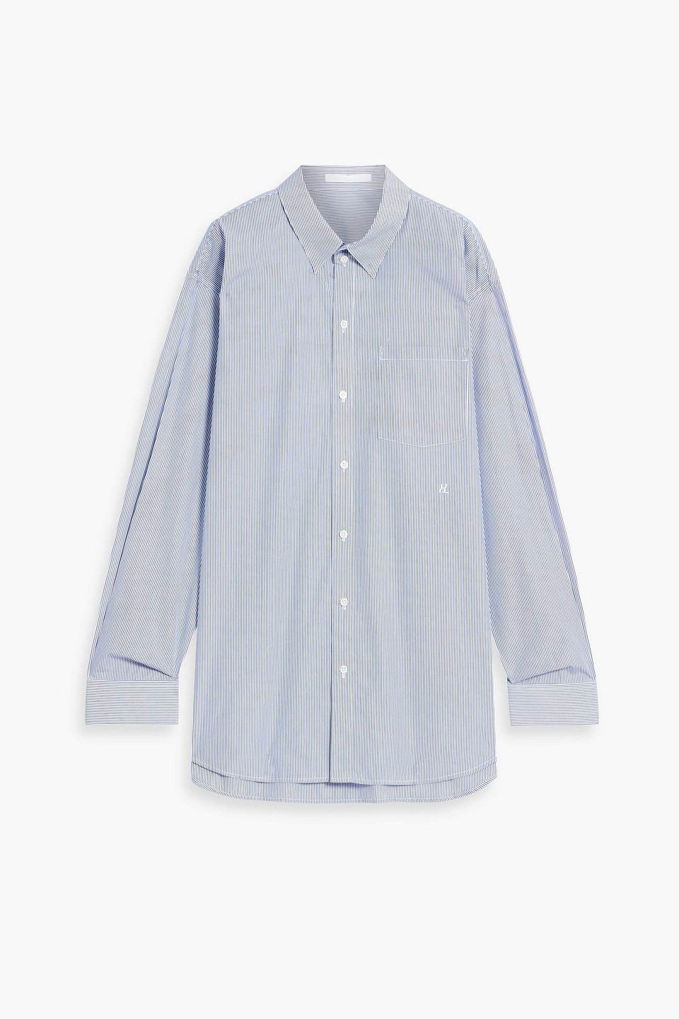 Helmut Lang Oversized Striped Cotton-poplin Shirt In Blue