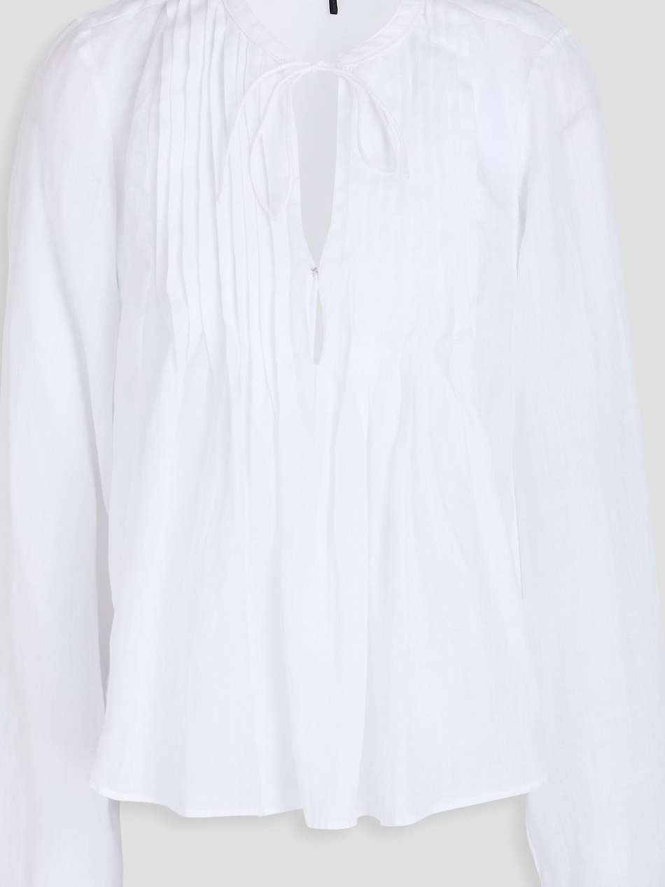 amaris pintucked ramie blouse