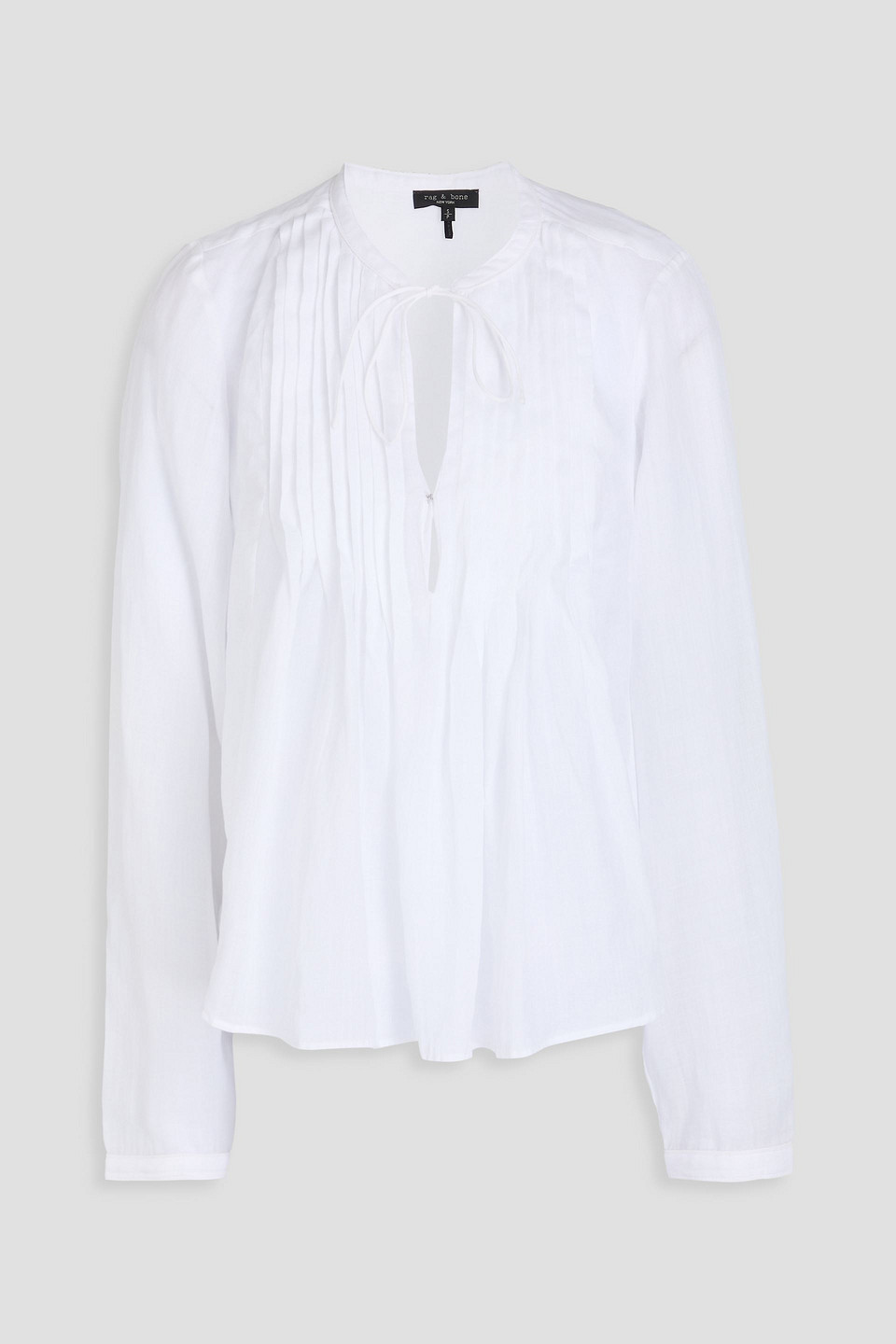 Rag & Bone Amaris Pintucked Ramie Blouse In White