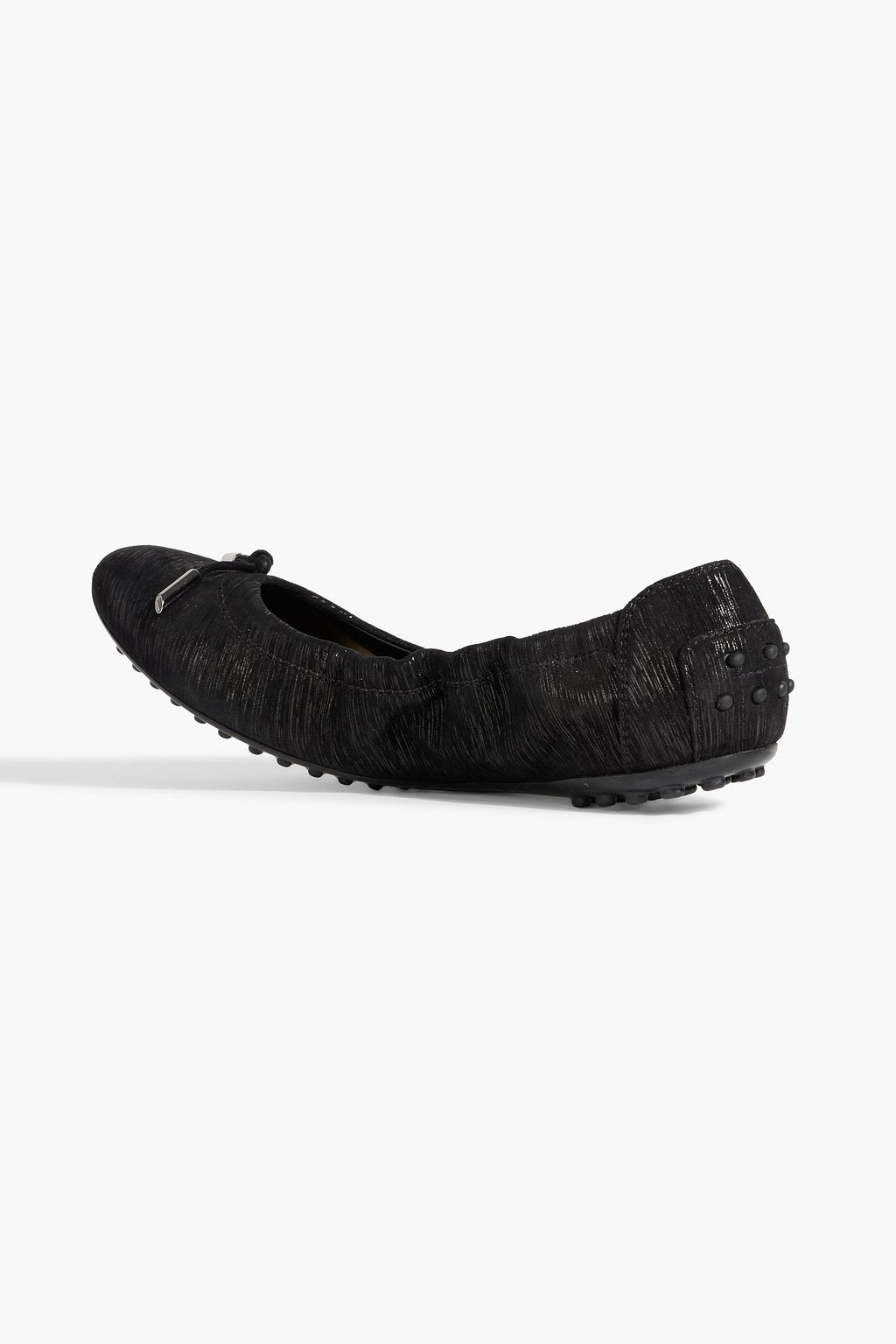 TOD'S Dee metallic printed suede ballet flats
