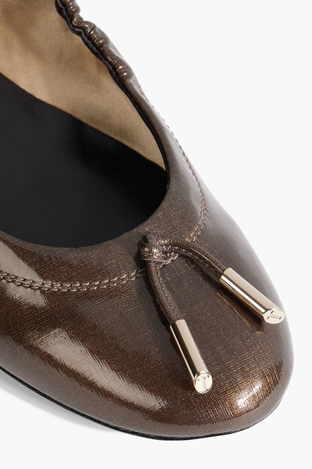 TOD'S Dee printed patent-leather ballet flats
