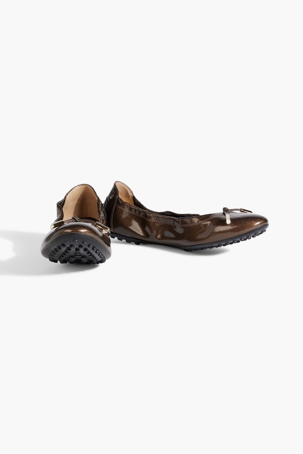 TOD'S Dee printed patent-leather ballet flats