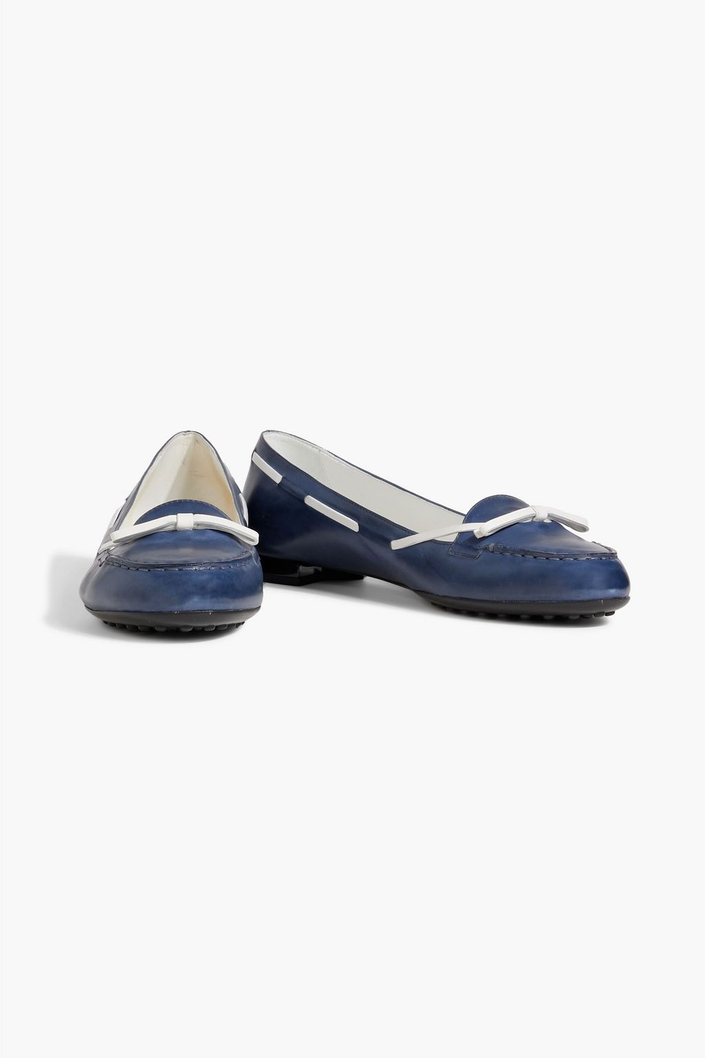 TOD'S Bow-detailed leather ballet flats