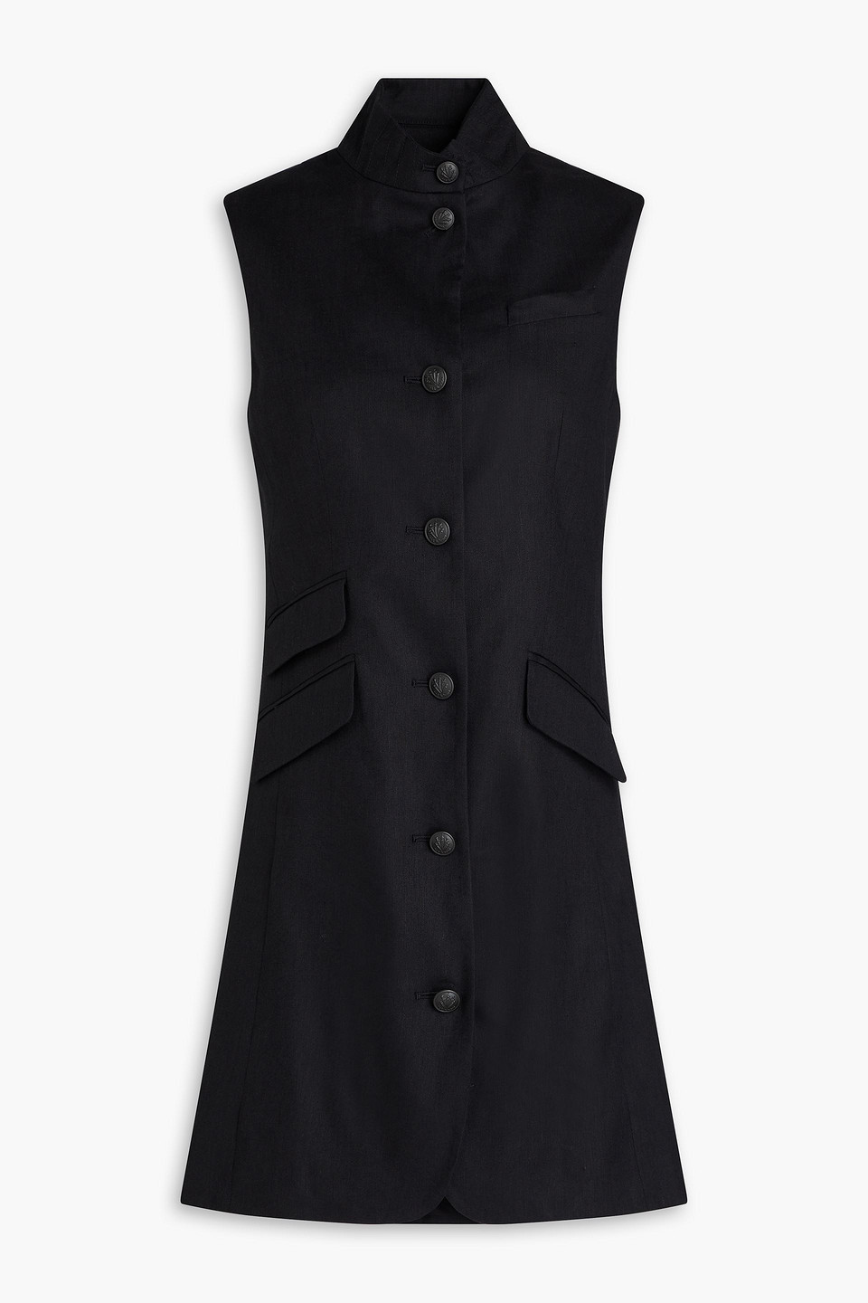 Rag & Bone Slade Linen-blend Mini Dress In Black