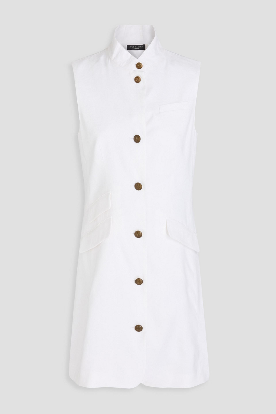 Rag & Bone Slade Linen-blend Coatdress In White