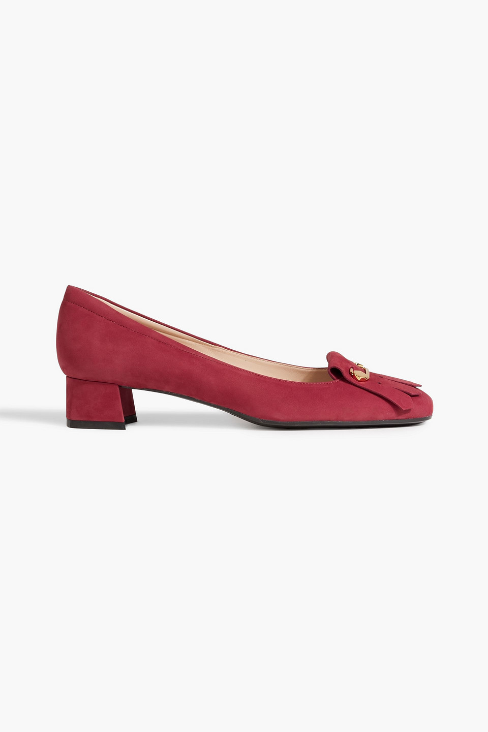 Tod's Fringed Suede Pumps In Magenta