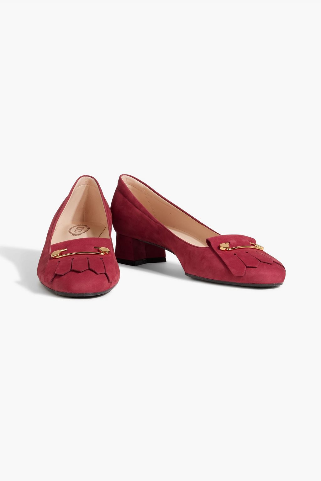 TOD'S Fringed suede pumps
