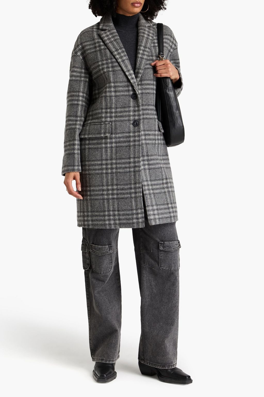 RAG & BONE Wagner checked wool-blend felt coat