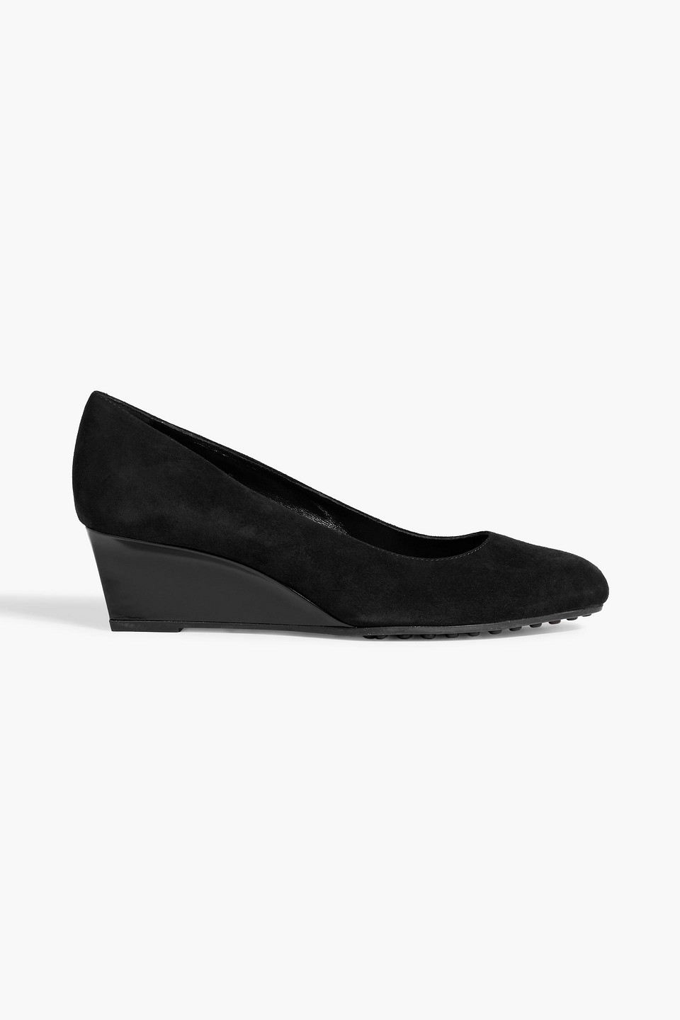 Tod's Zeppa Suede Wedge Pumps In Black