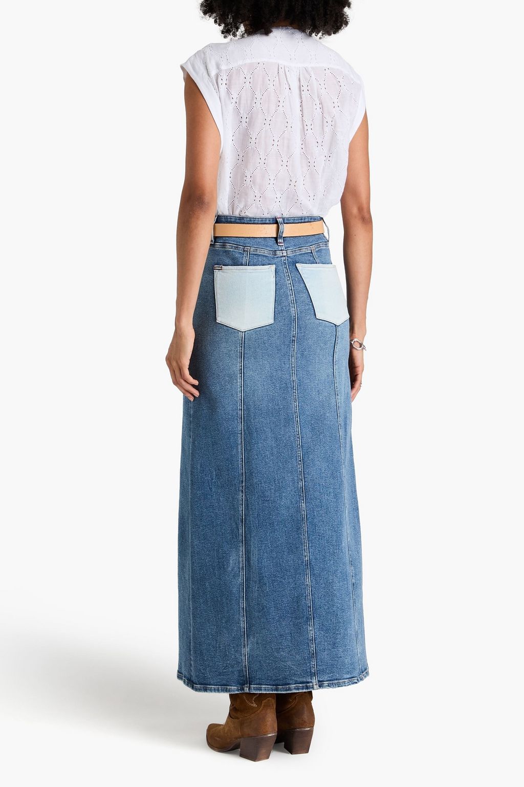 RAG & BONE بلوزة "جابي" من قماش راميه بتطريز إنجليزي