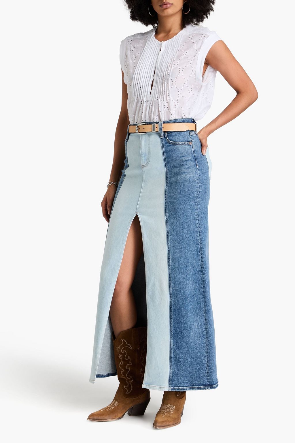 RAG & BONE بلوزة "جابي" من قماش راميه بتطريز إنجليزي
