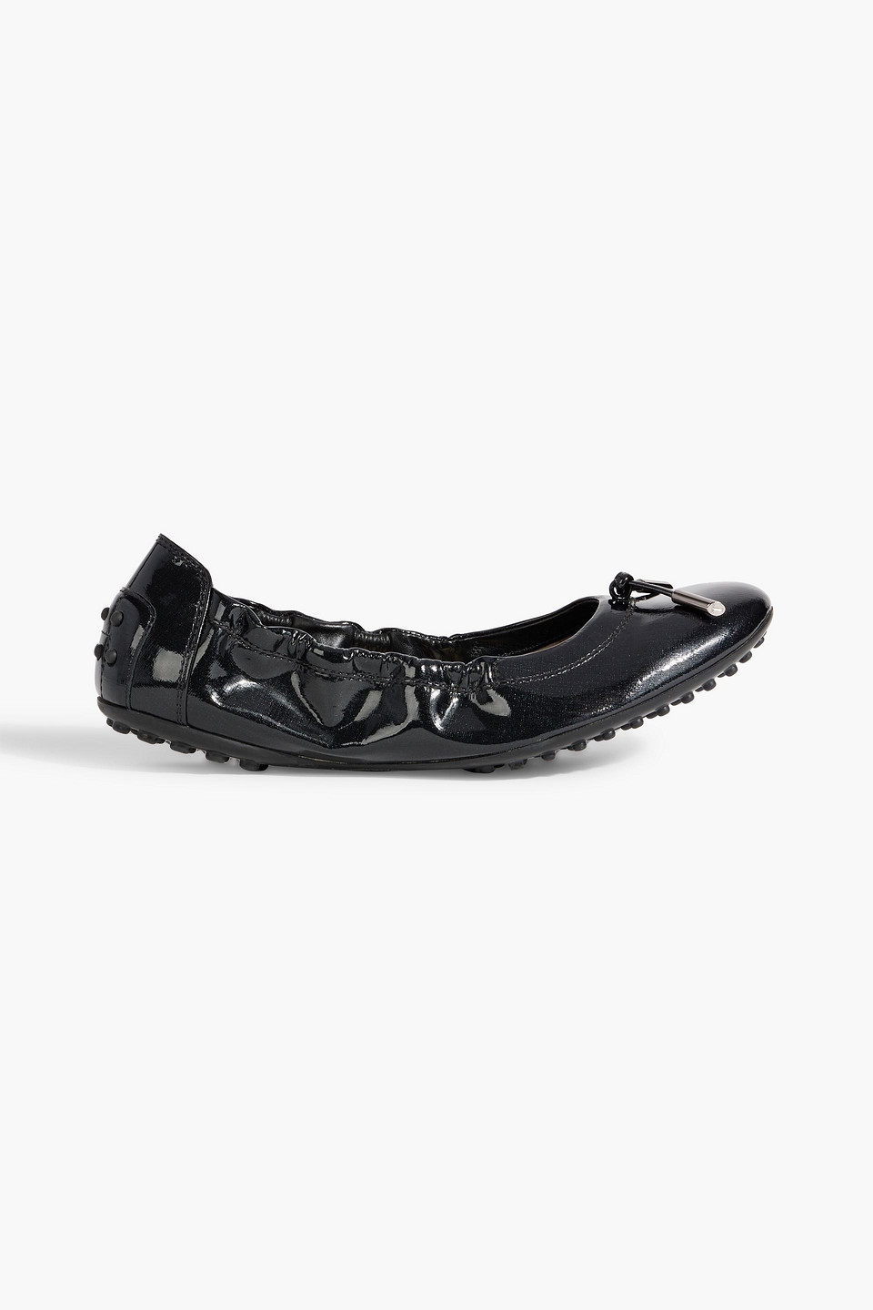Tod's Dee Printed Patent-leather Ballet Flats In Black