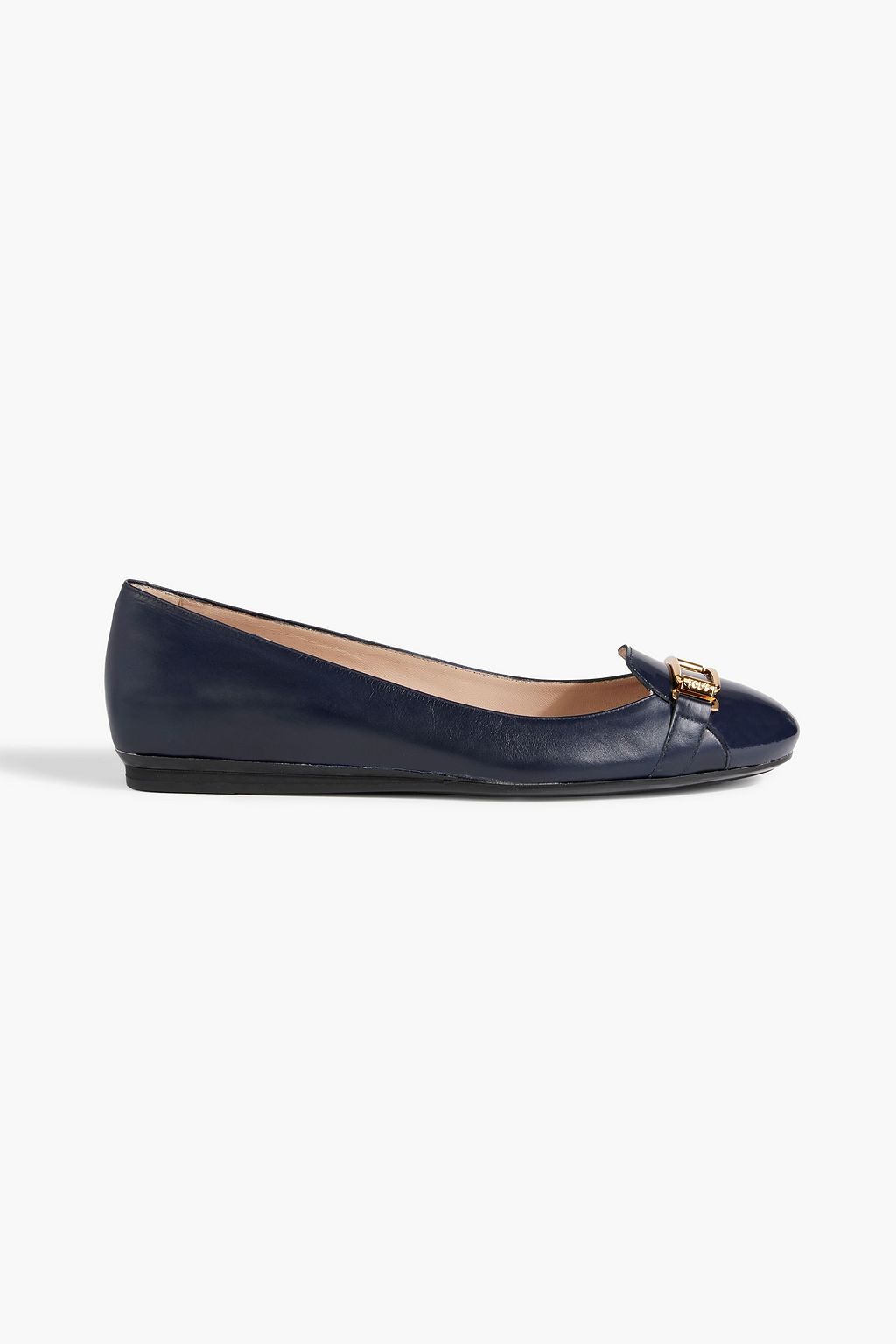 TOD S Embellished leather ballet flats THE OUTNET