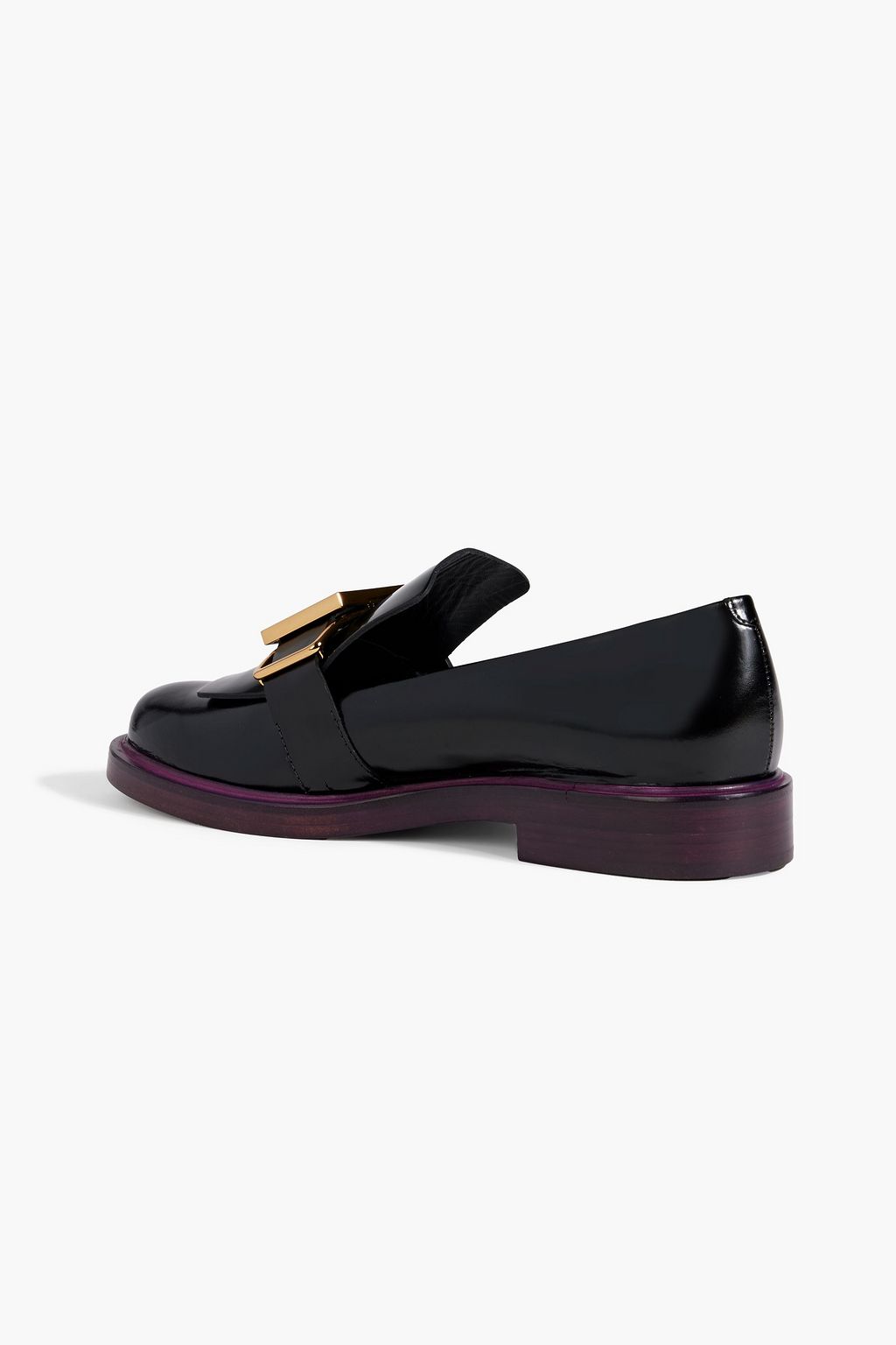 TOD'S Embellished two-tone glossed-leather loafers