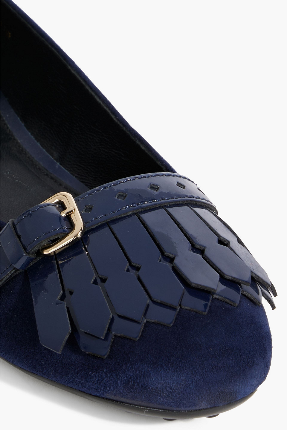 TOD'S FRINGED SUEDE BALLET FLATS