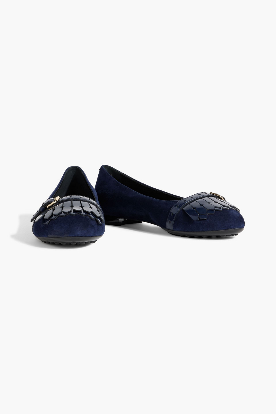 TOD'S FRINGED SUEDE BALLET FLATS