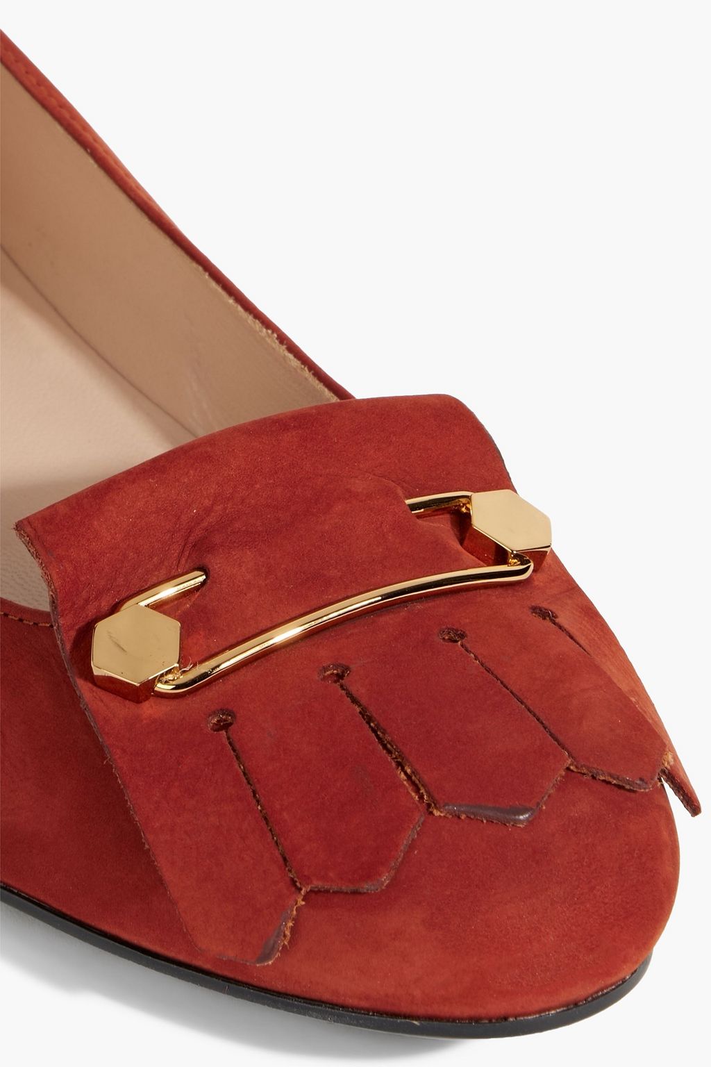 TOD'S Fringed suede ballet flats