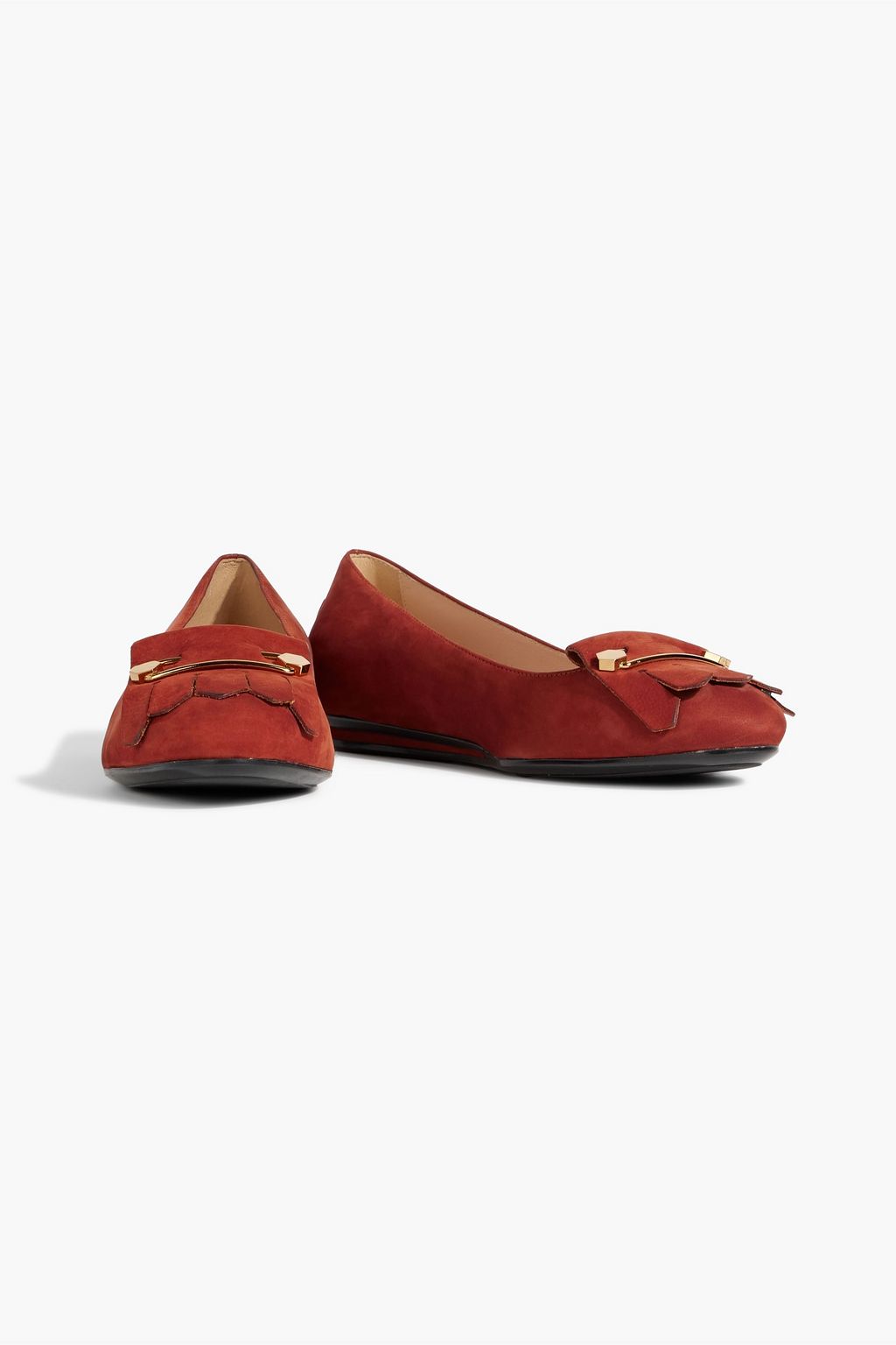 TOD'S Fringed suede ballet flats