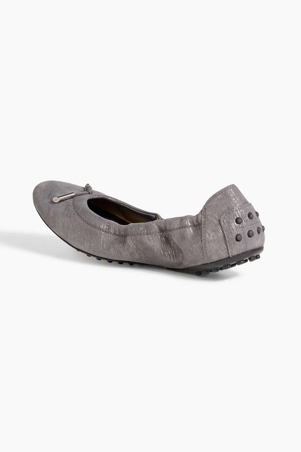 TOD'S Dee metallic printed suede ballet flats