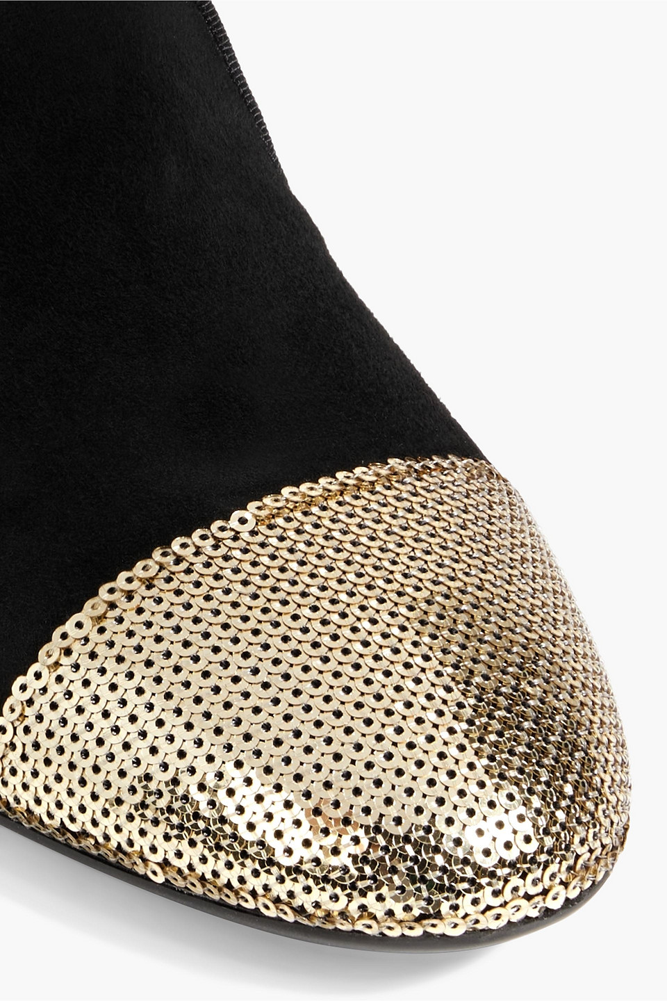 Tod's Sequin-embellished Velvet Loafers In Black
