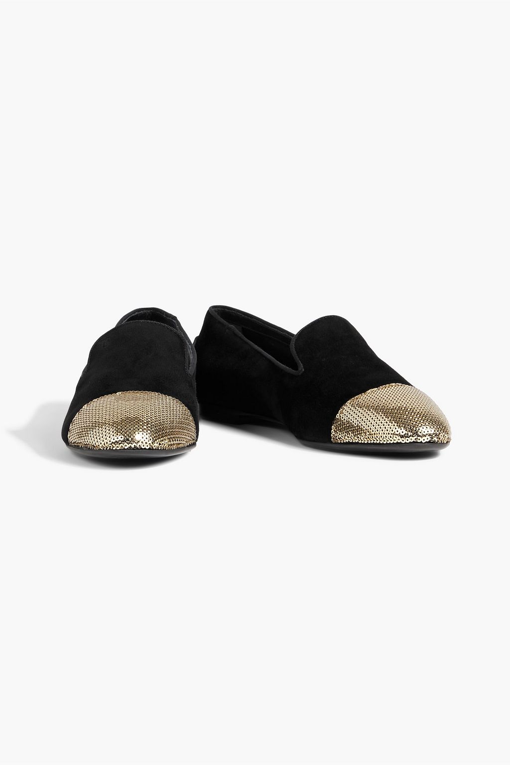 TOD'S Sequin-embellished velvet loafers