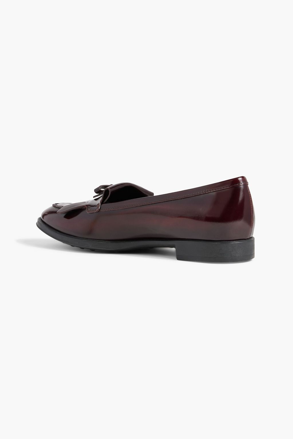TOD'S Fringed glossed-leather loafers