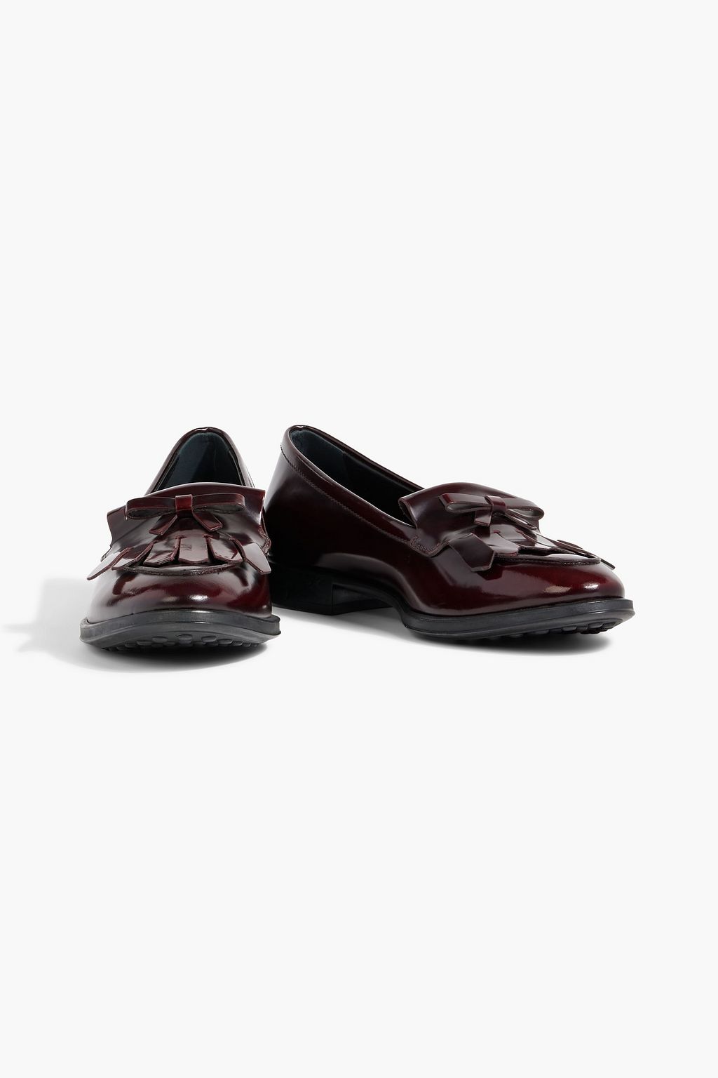 TOD'S Fringed glossed-leather loafers