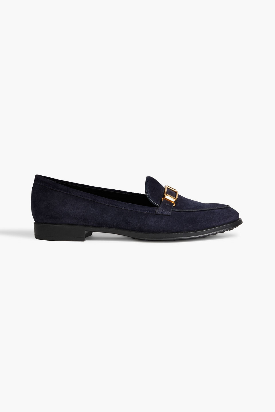 Tod's Embellished Suede Loafers In Navy
