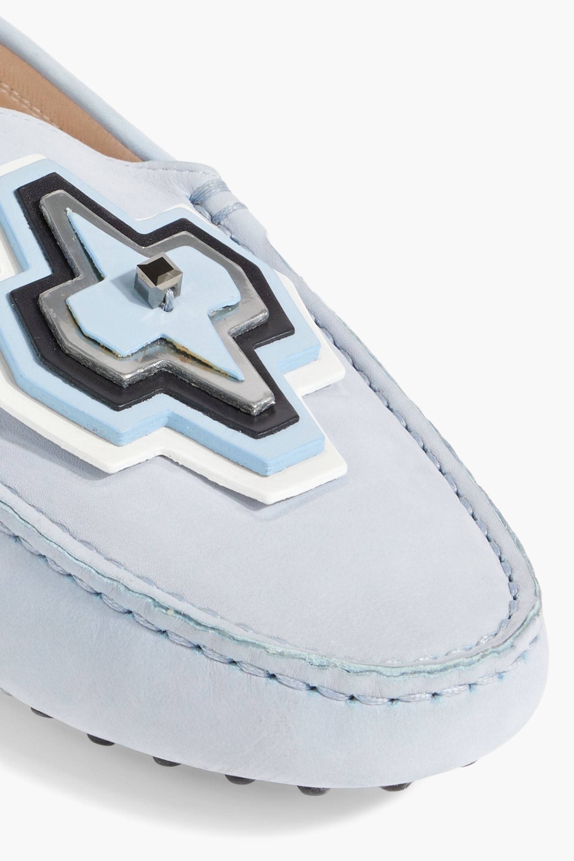 Tod's Gommino appliquéd nubuck loafers