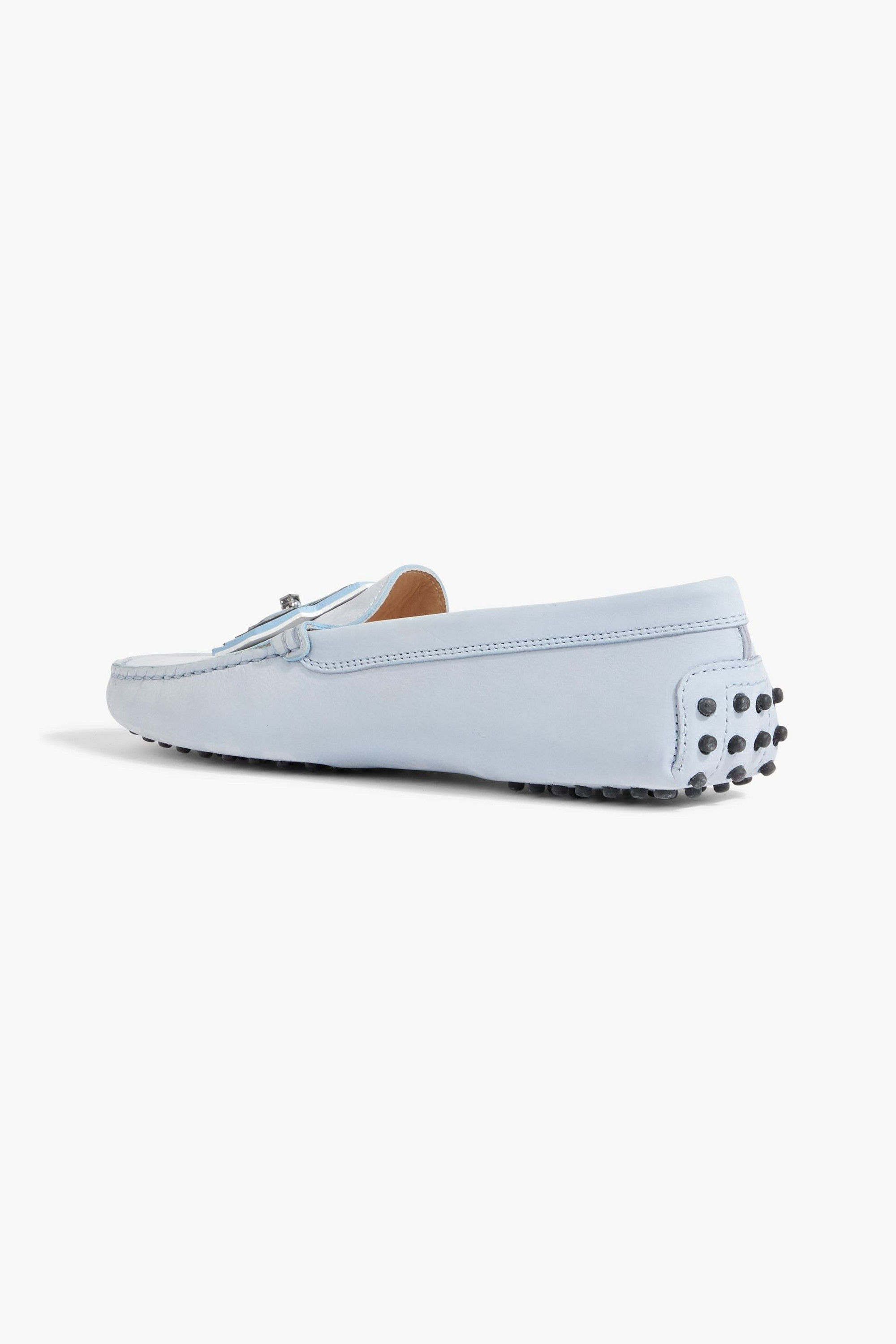 Tod's Gommino appliquéd nubuck loafers