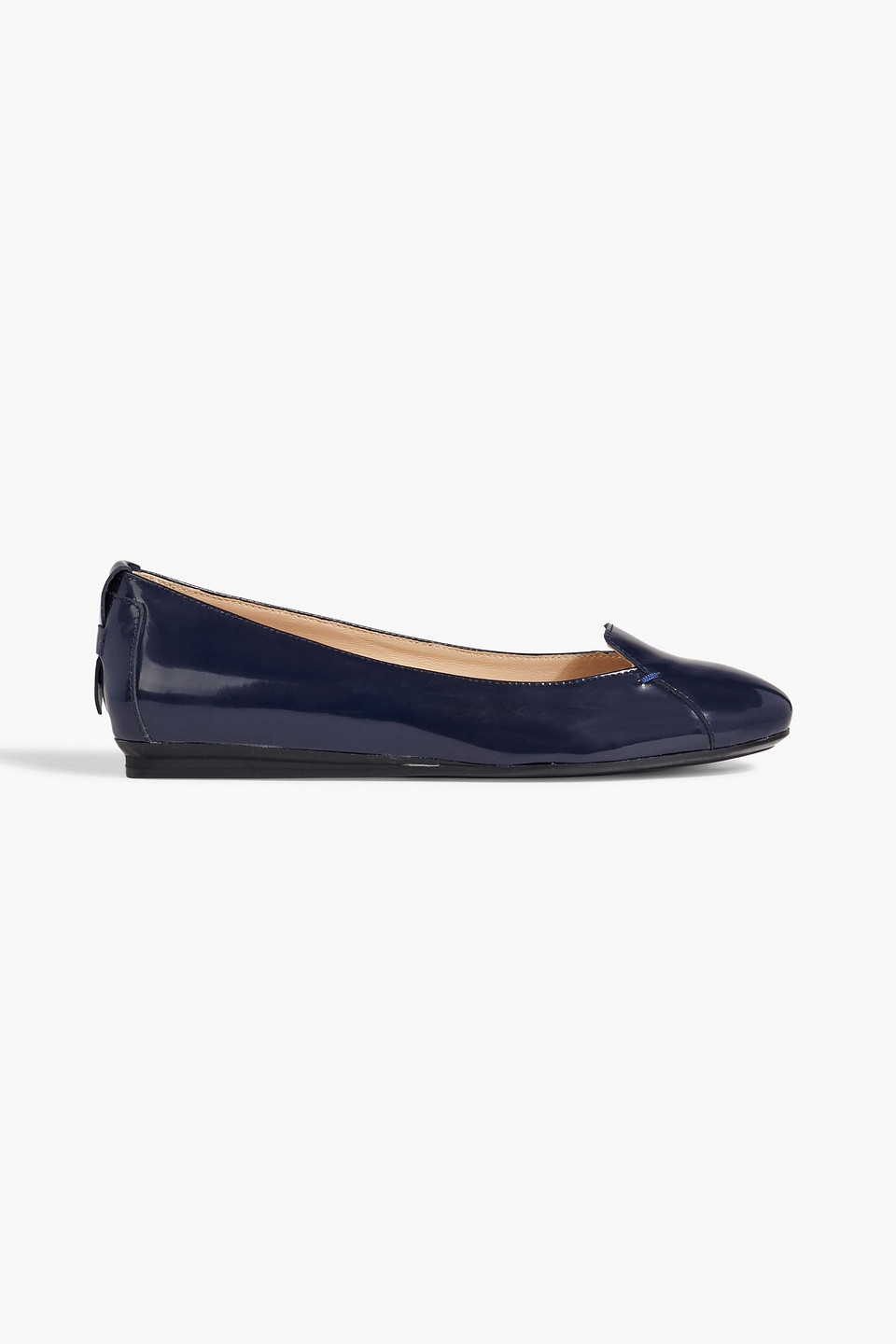 Tod's Patent-leather Flats In Navy