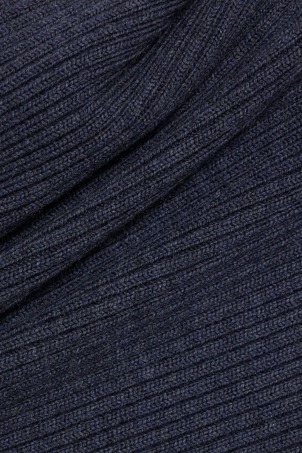 HELMUT LANG Draped ribbed merino wool-blend sweater
